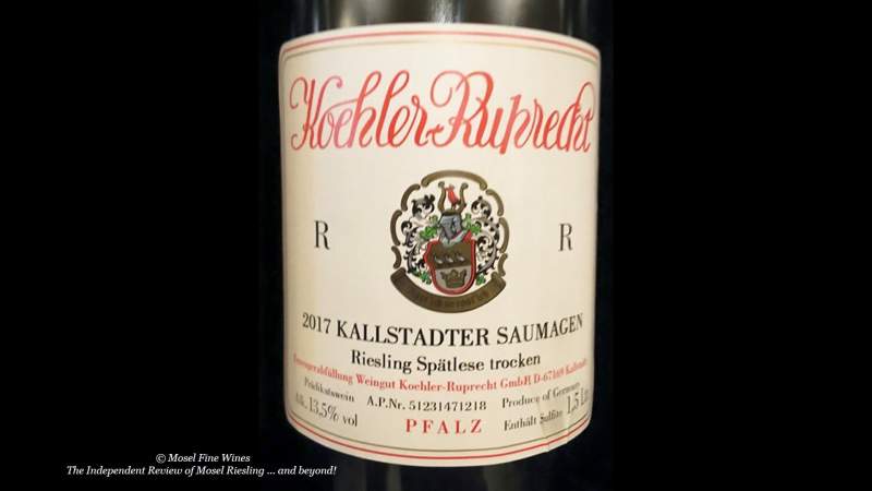 Weingut KOehler-Ruprecht | Kallstadter Saumagen | Riesling | Spätlese | Trocken | 2017 | Label